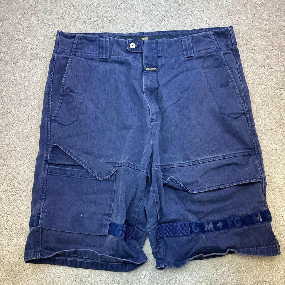 Marithe Francois Girbaud Denim Shuttle Shorts Navy Blue Baggy Y2K Mens 40